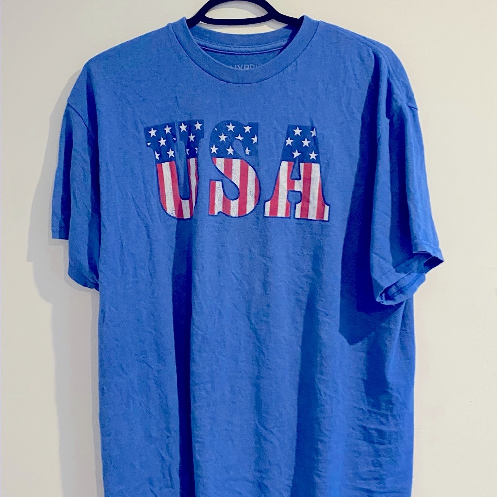 Blue “USA” logo shirt